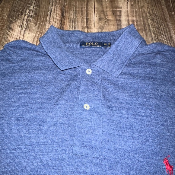 Polo by Ralph Lauren Men's Blue Polo Shirt - Picture 3 of 5